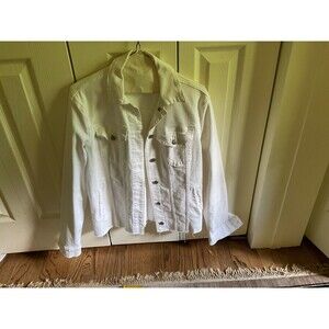 NWT Joes Jeans White Jean Jacket Raw Hem  Jean Size S